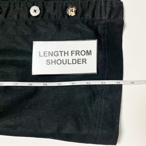 Madewell Linen Cotton Puff Sleeve Mini Dress 4 black minimalist button front - Picture 10 of 13